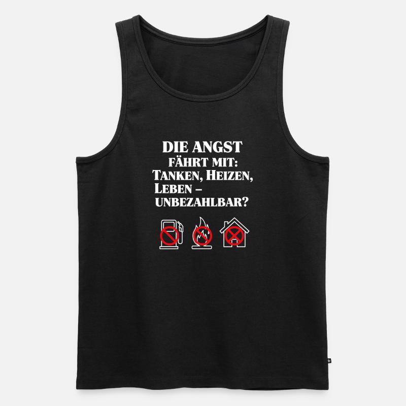 Die Angst fährt mit - Männer Premium Bio Tank Top - Schwarz