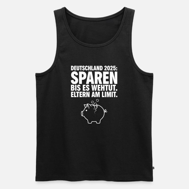Sparen bis es wehtut - Männer Premium Bio Tank Top - Schwarz
