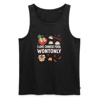 Ausdrucksstarkes chinesisches Essensliebesdesign - Männer Premium Bio Tank Top - Schwarz - Vorne - AI Model Male 178 light (178cm)