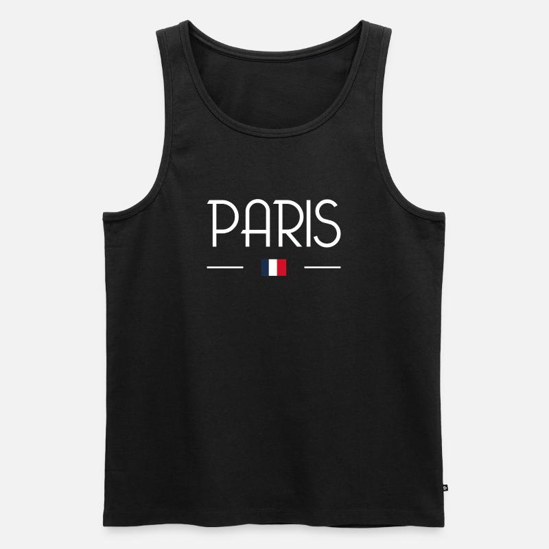 Paris - Männer Premium Bio Tank Top - Schwarz