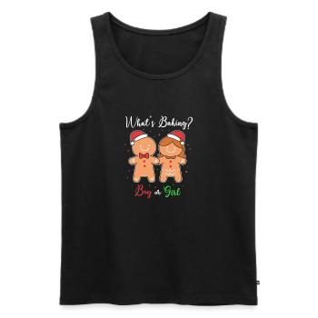 Werdender Papa Weihnachten Gender Reveal - Männer Premium Bio Tank Top - Schwarz - Vorne - Michal (187cm)