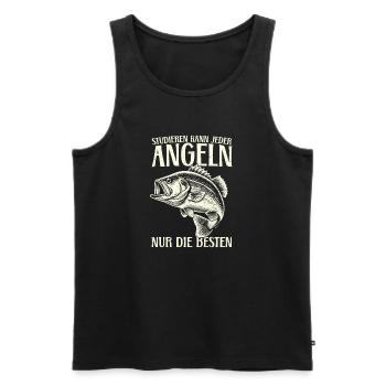 Anyone can study fishing only the best - Men's Premium Organic Tank Top - black - Front - Michal (187cm)