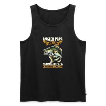 Angler dad like a normal dad only cooler - Men's Premium Organic Tank Top - black - Front - Michal (187cm)