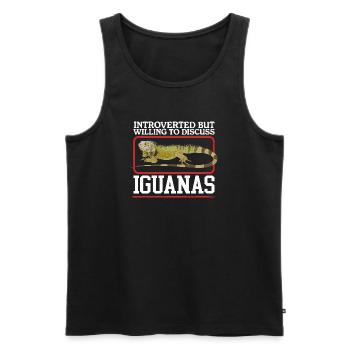 Iguana Reptiles Lizard Iguanas Gifts - Men's Premium Organic Tank Top - black - Front - Michal (187cm)