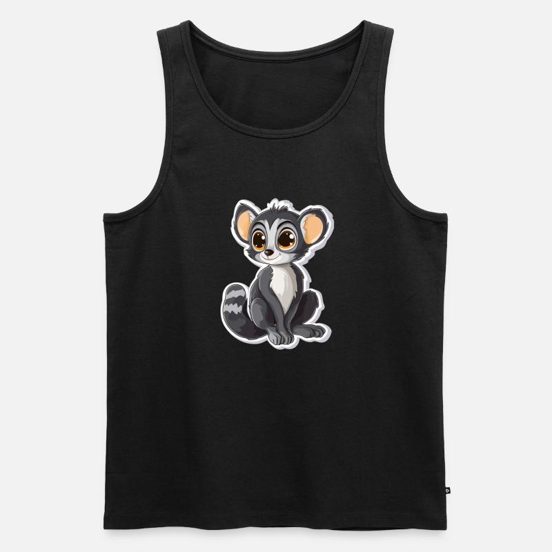 Lemur - Männer Premium Bio Tank Top - Schwarz