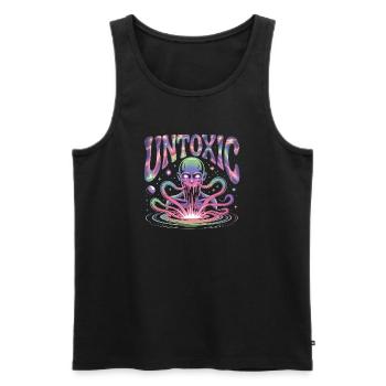Untoxic Cosmic Alien - Men's Premium Organic Tank Top - black - Front - AI Model Male 178 light (178cm)