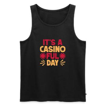 Gambling Fan It´s A Casino Ful Day Casino - Männer Premium Bio Tank Top - Schwarz - Vorne - Michal (187cm)