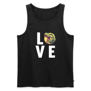 Dino Dinosaure Dinosaure - Débardeur bio Premium Homme - noir - Devant - Michal (187cm)