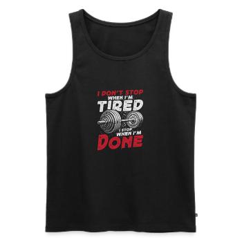 Motivational Gym Inspiration - Men's Premium Organic Tank Top - black - Front - Michal (187cm)