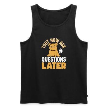 Public Fart Funny Inappropriate - Men's Premium Organic Tank Top - black - Front - AI Model Male 178 light (178cm)