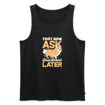 Public Fart Funny Inappropriate - Men's Premium Organic Tank Top - black - Front - AI Model Male 178 light (178cm)