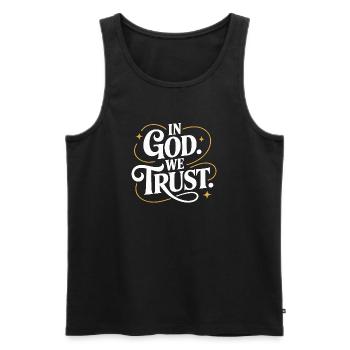 In God We Trust Design - Men's Premium Organic Tank Top - black - Front - Michal (187cm)
