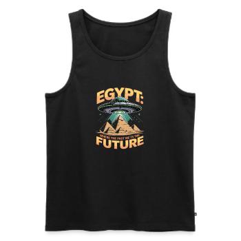 Égypte Égypte Où le passé rencontre le futur - Débardeur bio Premium Homme - noir - Devant - AI Model Male 178 light (178cm)