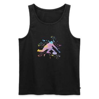 Curler Winter Sports Curling - Men's Premium Organic Tank Top - black - Front - Michal (187cm)