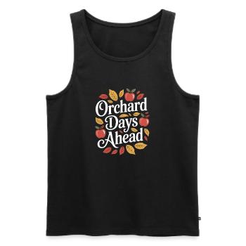 Orchard Days Ahead Fall Autumn Apple Picking - Men's Premium Organic Tank Top - black - Front - Michal (187cm)