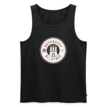 Antifascist Allstars – Hamburg shows its stance - Men's Premium Organic Tank Top - black - Front - AI Model Male 178 light (178cm)