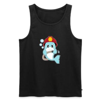 Dolphin fireman fire hose fire department - Men's Premium Organic Tank Top - black - Front - Michal (187cm)