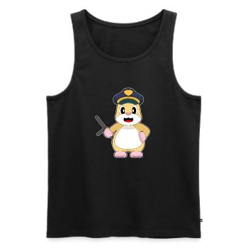 Hamster Policier Bâton Police - Débardeur bio Premium Homme - noir - Devant - Michal (187cm)