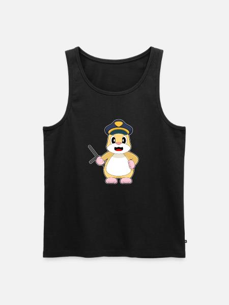 Hamster Policeman Baton Police - Men's Premium Organic Tank Top - black