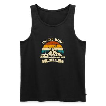 Ich und meine Follower - Wohnmobil - Stau - Männer Premium Bio Tank Top - Schwarz - Vorne - AI Model Male 178 light (178cm)