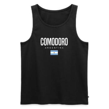 Comodoro Argentine Argentin - Débardeur bio Premium Homme - noir - Devant - AI Model Male 178 light (178cm)