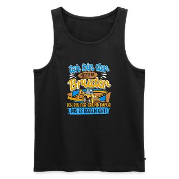 Bagger Mittlerer Bruder Geschwister - Männer Premium Bio Tank Top - Schwarz - Vorne - AI Model Male 178 light (178cm)