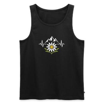 Edelweiß Herzschlag - Alpenliebe Design - Männer Premium Bio Tank Top - Schwarz - Vorne - AI Model Male 178 light (178cm)