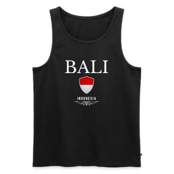 Bali Indonesia, minimalist elegant design - Men's Premium Organic Tank Top - black - Front - Michal (187cm)