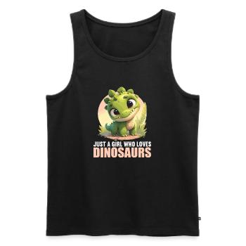 Dino Dinosaur Dinosaur - Men's Premium Organic Tank Top - black - Front - AI Model Male 178 light (178cm)