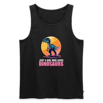 Dino Dinosaur Dinosaur - Men's Premium Organic Tank Top - black - Front - AI Model Male 178 light (178cm)