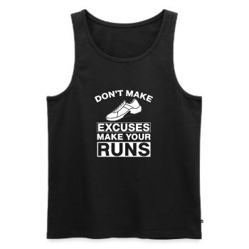 Marathon Runner Don´t Make Excuses Running Gift - Männer Premium Bio Tank Top - Schwarz - Vorne - Michal (187cm)