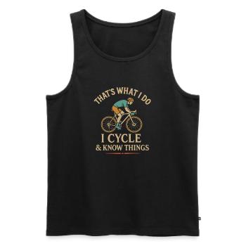 Das ist es, was ich tue Ich fahre Rad und weiß Din - Männer Premium Bio Tank Top - Schwarz - Vorne - AI Model Male 178 light (178cm)