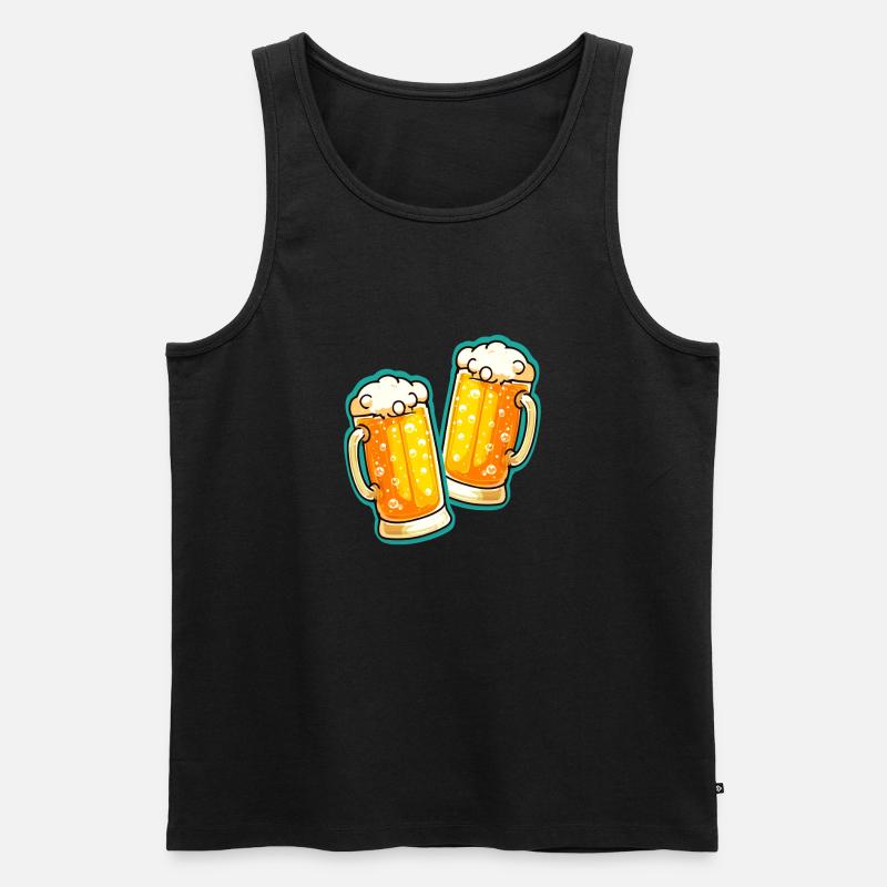 Bier Prost Bierglas Bierkrug - Männer Premium Bio Tank Top - Schwarz
