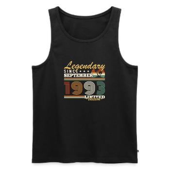 September 1993 Vintage Birthday Gift - Men's Premium Organic Tank Top - black - Front - Michal (187cm)