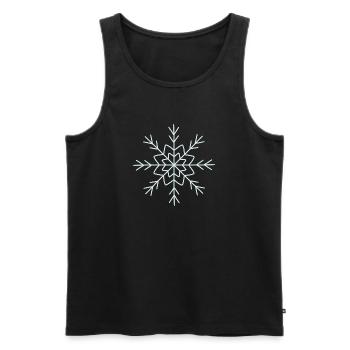 Intricate Snowflake Line Art Design - Men's Premium Organic Tank Top - black - Front - AI Model Male 178 light (178cm)