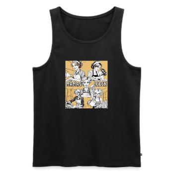 FRAU HAUSARBEIT MAMAS LEBEN - Männer Premium Bio Tank Top - Schwarz - Vorne - AI Model Male 178 light (178cm)