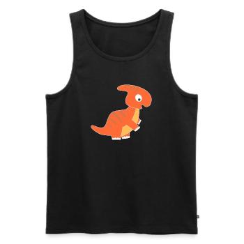 Niedlicher Dinosaurier im Cartoon Stil - Männer Premium Bio Tank Top - Schwarz - Vorne - AI Model Male 178 light (178cm)