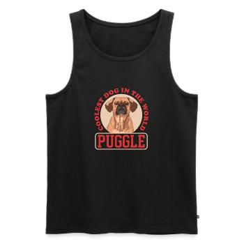 Puggle Dog Dog Owner Gift - Men's Premium Organic Tank Top - black - Front - Michal (187cm)