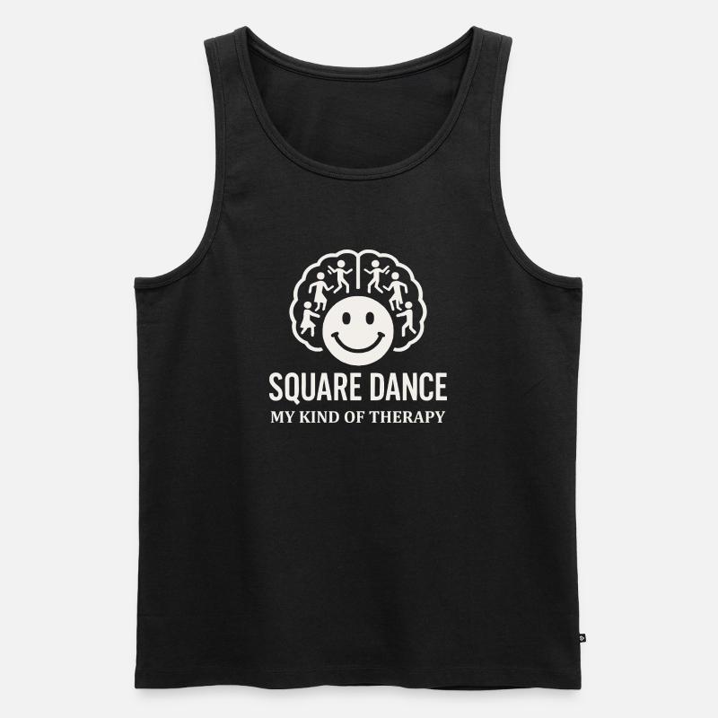 Square Dance Therapie - Männer Premium Bio Tank Top - Schwarz
