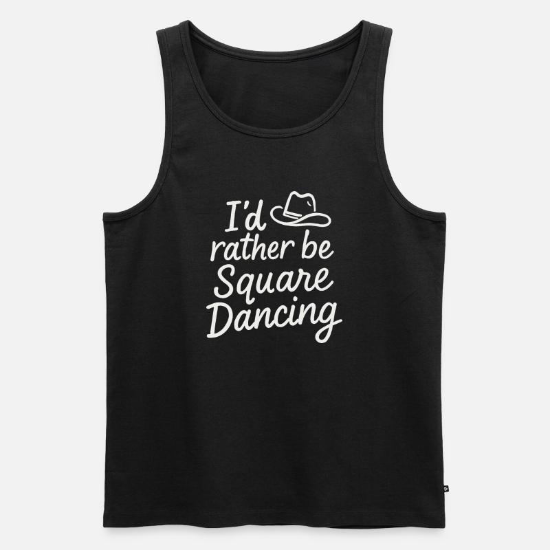I'd rather be Square Dancing - Men's Premium Organic Tank Top - black