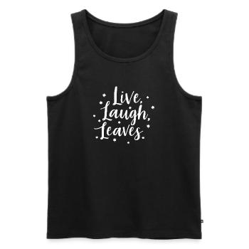 Leben Lachen Blätter Glücklich Herbst Ernte Herbst - Männer Premium Bio Tank Top - Schwarz - Vorne - Michal (187cm)