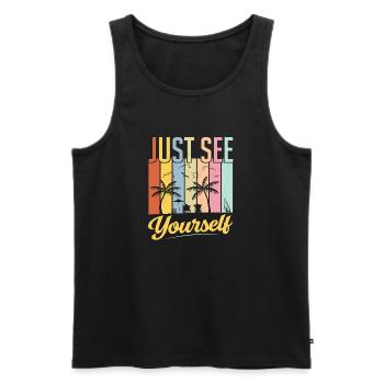 Inspiring Self-Love Sunset - Men's Premium Organic Tank Top - black - Front - Michal (187cm)