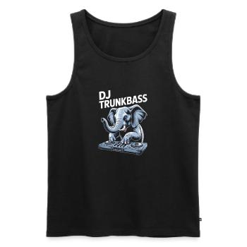DJ Trunkbass Elephant au Mixer Rave Vibes - Débardeur bio Premium Homme - noir - Devant - AI Model Male 178 light (178cm)