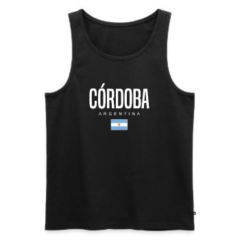 Córdoba Argentine Argentine - Débardeur bio Premium Homme - noir - Devant - AI Model Male 178 light (178cm)