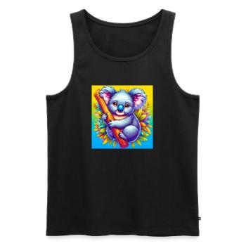 Koala - Männer Premium Bio Tank Top - Schwarz - Vorne - Michal (187cm)