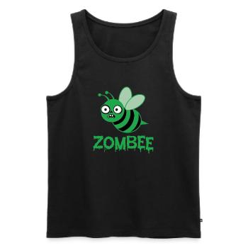 Zombee - Men's Premium Organic Tank Top - black - Front - Michal (187cm)