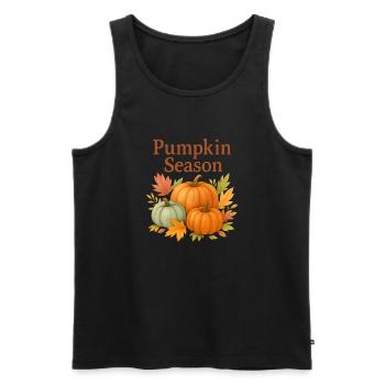  Pumpkin Season – Herbstliche Kürbisse - Männer Premium Bio Tank Top - Schwarz - Vorne - AI Model Male 178 light (178cm)
