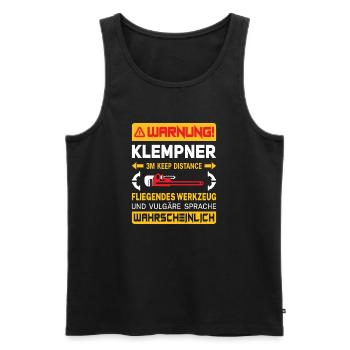 Heating Engineer Heating Construction Plumber Plumber - Men's Premium Organic Tank Top - black - Front - AI Model Male 178 light (178cm)