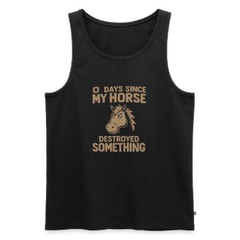 0 Days Since My Horse Destroyed Something Fun - Männer Premium Bio Tank Top - Schwarz - Vorne - AI Model Male 178 light (178cm)