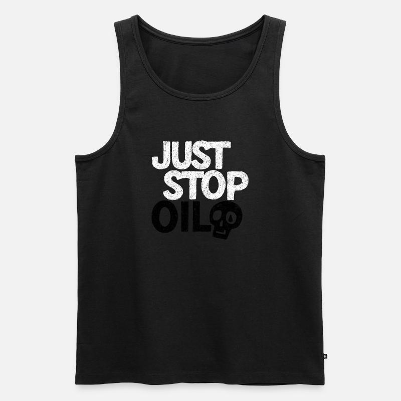 Auffällige „Just Stop“-Protestgrafik - Männer Premium Bio Tank Top - Schwarz